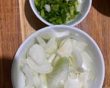 Hình bước làm 1 của món Đậu nhồi thịt tẩm hành lá
