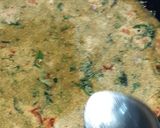 A picture of step 4 of Mixed millet partha with bathua and methi leaves.