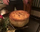 A picture of step 6 of Christmas leftovers pie.