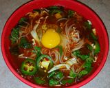 A picture of step 6 of Mike's Spicy Thai Breakfast Noodles.