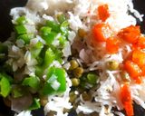 A picture of step 3 of Khada Pav Bhaji Sizzler.