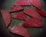 A picture of step 6 of Deviled Eggs with Beetroot Hummus.
