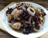 Gambar langkah 4 resipi Cendawan hitam masak sos tiram bersama ayam#fayekusairi.