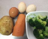A picture of step 1 of Potato Salad Cake.