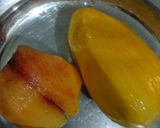 A picture of step 1 of Mango and Peach Shake.