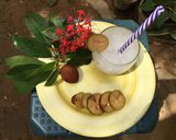 A picture of step 4 of Chikoo milkshake.