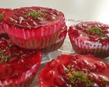 عکس مرحله 7 از دستور مینی چیز کیک یخچالی انار🥧🍮