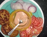 A picture of step 1 of Vegetable Mayo Burger.