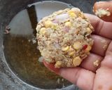 A picture of step 3 of Moth Dal Vada.