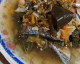 Foto langkah ke 5 dari resep Daun singkong dan ikan peda kukus.