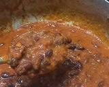A picture of step 2 of Kashmiri rajma with steamed rice.