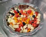 Une image de l'étape 11 de Salade multicolore à la pastèque et melon d'Espagne.