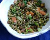 A picture of step 1 of Moong sprouts salad.