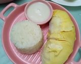 Gambar langkah 4 resipi Pulut Durian dan Santan.