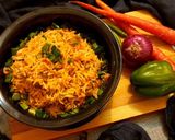 A picture of step 4 of Vegetable Fried Rice.