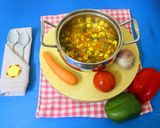 A picture of step 4 of Thai red curry (veg).