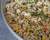Une image de l'étape 2 de Semoule estivale au thon légumes croquants et mayonnaise.