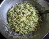 A picture of step 3 of Leek Okonomiyaki.