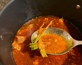 A picture of step 5 of Khanom Jeen Nam Ngiao (Northern Thai Noodle Soup).