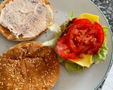 Foto del paso 9 de la receta: Hamburguesas de soja texturizada con patatas fritas