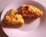 A picture of step 1 of Plantain and Egg fritata (pizza).