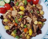 รูปขั้นตอนการทำที่ 3 ของ ข้าวผัดแปะก๊วยธัญพืช vegan