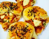 A picture of step 1 of Chicken cheese stuffed pocket.. Cookpad 5 challenge with Huma.