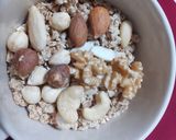 A picture of step 2 of Healthy Breakfast Cereal with nuts.