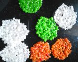 A picture of step 1 of Tri-colour sabudana papdi chaat.