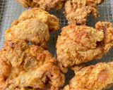 A picture of step 8 of Fried Chicken...the best ‼️ No hassle, stays crispy and not tough 👍🏻.
