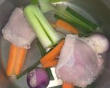 A picture of step 1 of Chicken vegetable soup.