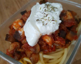 Foto del paso 8 de la receta: Espaguetis con frutos de mar y huerto