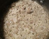A picture of step 2 of Hamburger and Rice.