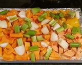 A picture of step 2 of Butternut squash and goat cheese soup.