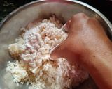 A picture of step 2 of Chawal ka fara (famous chhattisgadhi dish).