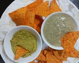 A picture of step 3 of Nachos with Sweet and Spicy Dips.