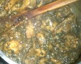 A picture of step 6 of Desi palak gosht (Palak chicken).