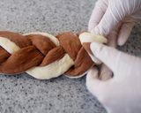 A picture of step 12 of Mini and Cute Cocoa Marble Bread | used two loaf pans.