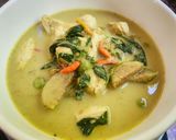 รูปขั้นตอนการทำที่ 5 ของ อกไก่ในน้ำแกงเขียวหวาน