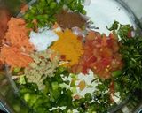 A picture of step 2 of Bajra mix veg chilla.