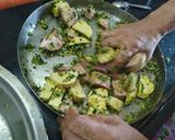 A picture of step 10 of Undhiyu.