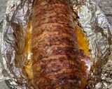 Foto del paso 3 de la receta: Rollo de carne relleno de espinacas y jamón y queso 🌯