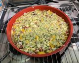 Une image de l'étape 21 de Gâteau salé aux courgettes, poivrons jaunes, chorizo et mozzarella.