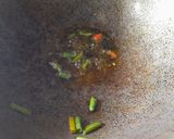 A picture of step 2 of Niramish laal saag/red amaranth.