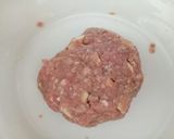 A picture of step 1 of Pork and Apple burger with Cheddar and mustard mayo.