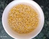 A picture of step 2 of Moong daal coconut kalash halwa.
