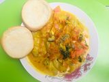 Sopa de vegetales con leche de coco y curry 🥥🍆🍲