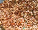 A picture of step 3 of Schezwan Rice.