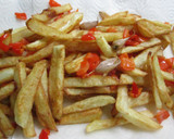 Foto del paso 9 de la receta: Matambre tiernizado a la pizza con patatas, ajos y pimientos fritos