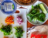 A picture of step 1 of Veggie Chickpea Wrap.